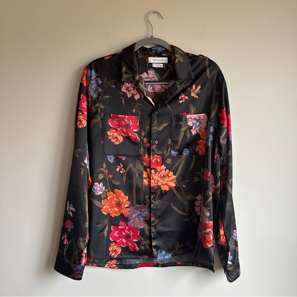 Urban Outfitters Other - Urban Outfitters Black Floral Button Down Shirt M